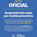 🚨 São Sebastião também suspende aulas nesta sexta-feira…