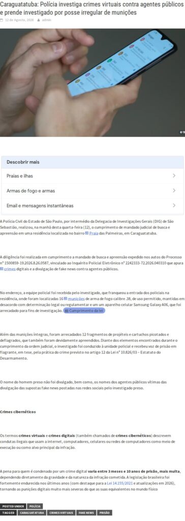 Polícia prende suspeito por munições irregulares