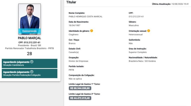 Marçal registra candidatura e declara R$ 7,4 bi