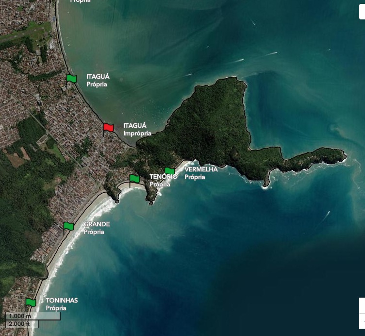 Ubatuba tem único ponto impróprio para banho