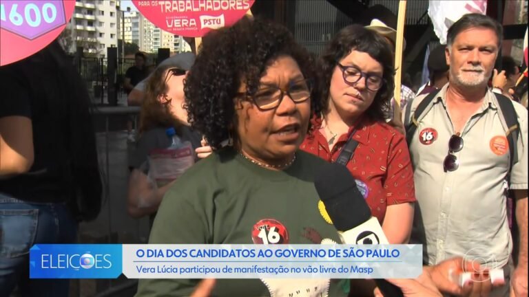 Vera Lúcia protesta contra privatizações em São Paulo