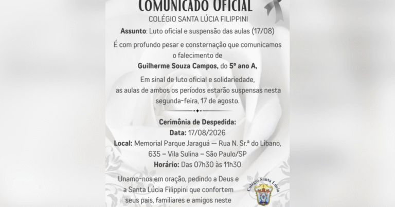 Filho de policial será velado hoje em SP