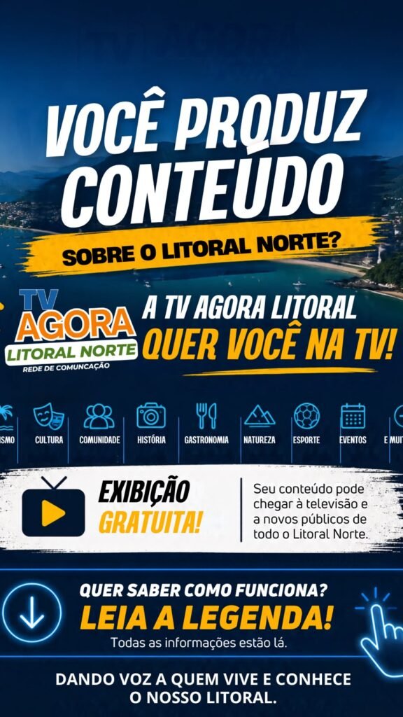 VOCÊ PRODUZ CONTEÚDO SOBRE O LITORAL NORTE? A TV