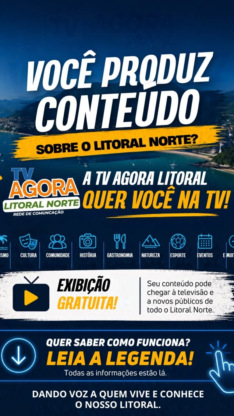 VOCÊ PRODUZ CONTEÚDO SOBRE O LITORAL NORTE? A TV