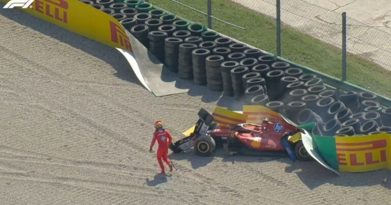 Leclerc abandona GP da Itália após acidente