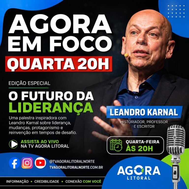AGORA EM FOCO — EDIÇÃO ESPECIAL Nesta quarta-feira, às 20h, a TV Agora Litoral a