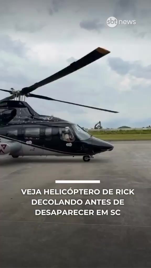 HELICÓPTERO QUE LEVAVA O CANTOR RICK