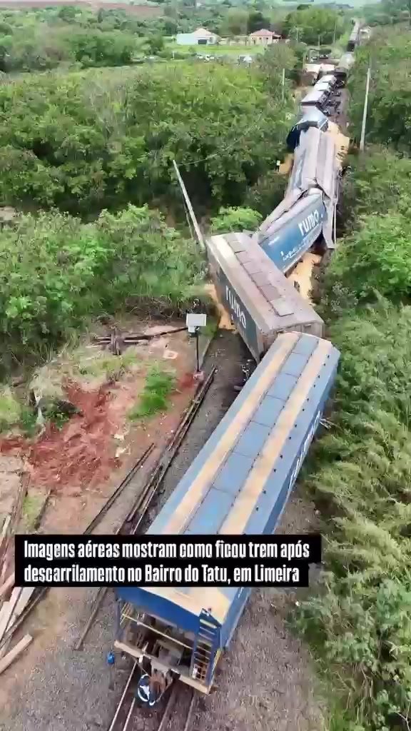 Trem carregado com milho descarrila em Limeira