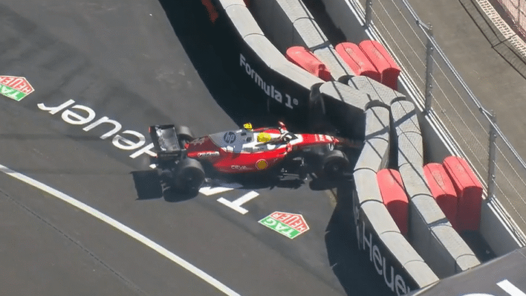 Hamilton colide na última curva do circuito de Madri