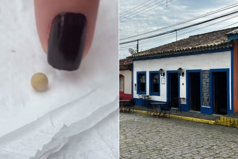 Uma cliente encontrou uma pequena esfera parecida com pérola