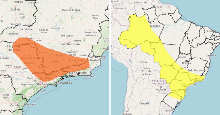 Inmet emite alertas de tempestade em 12 estados