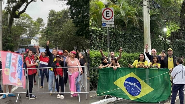 “Band” instala grades para separar apoiadores de Lula